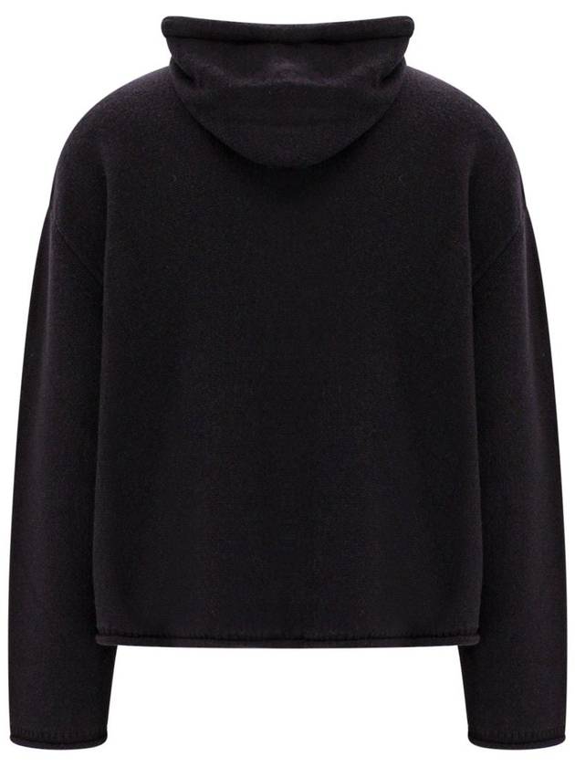 Number Zoom Logo Knit Virgin Wool Hoodie Black - MAISON MARGIELA - BALAAN 3