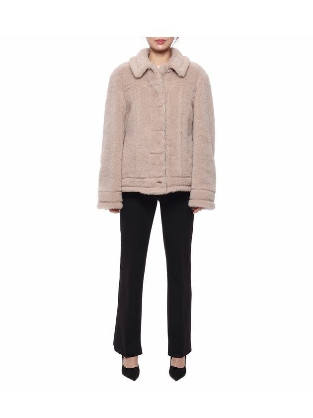 Alpaca Wool Teddy Jacket Beige - MAX MARA - BALAAN 4