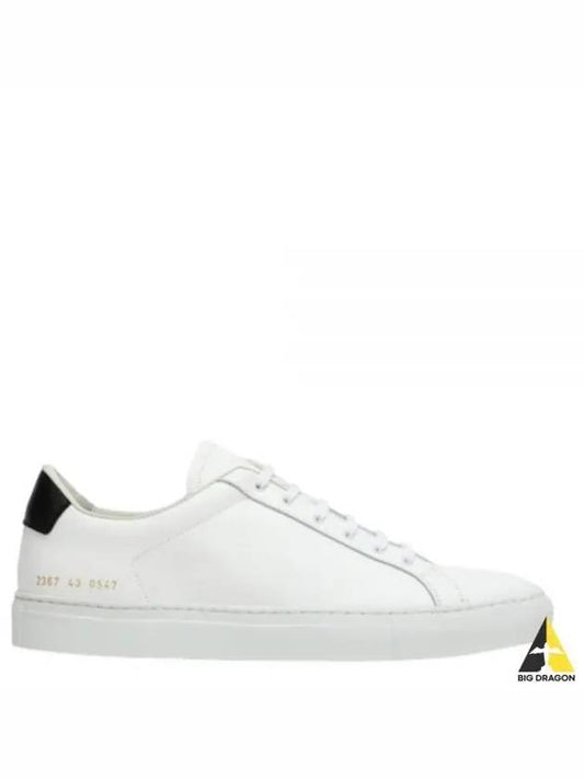 COMMON PROJECTS Retro Black Tab Low Top Sneakers White 2367 0547 - COMMON PROJECTS - BALAAN