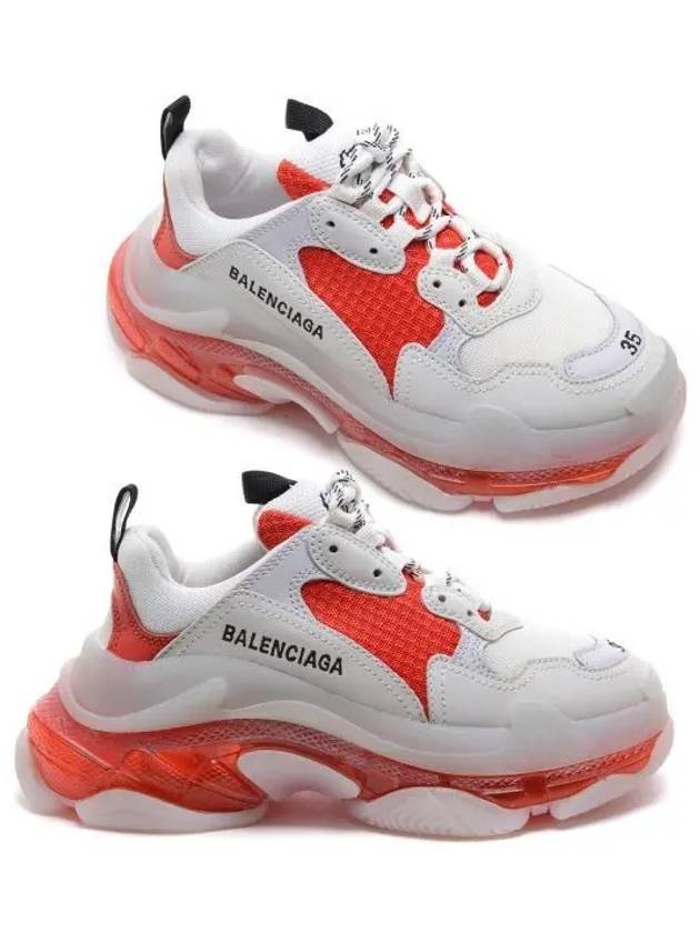 Triple S Clear Sole Low Top Sneakers Red White - BALENCIAGA - BALAAN 2