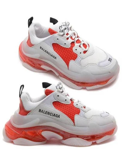 Triple S Clear Sole Low Top Sneakers Red White - BALENCIAGA - BALAAN 2