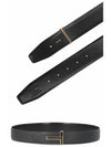 T-buckle reversible leather belt black - TOM FORD - BALAAN.