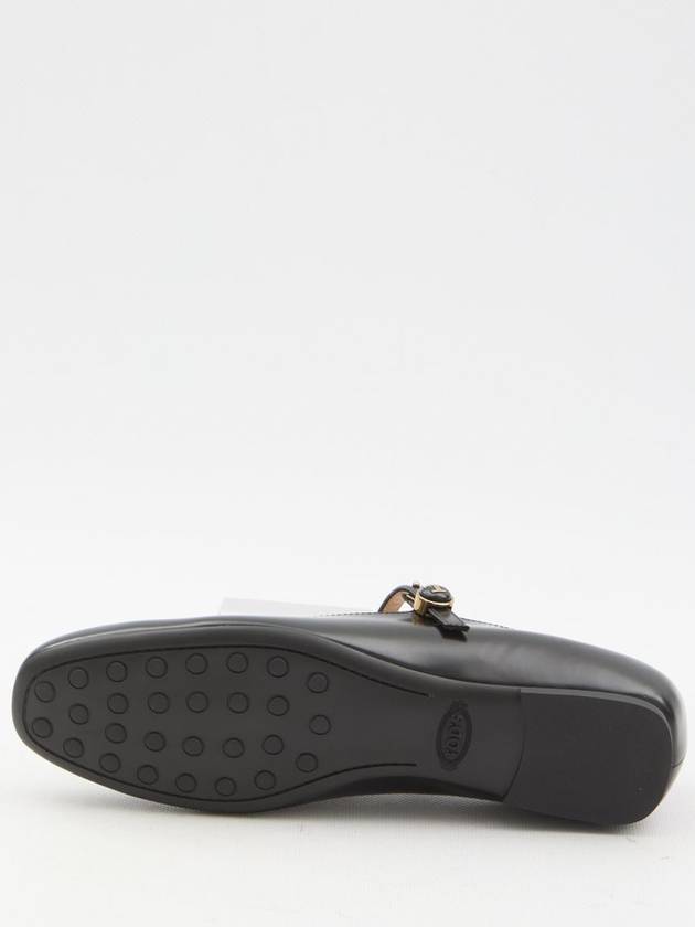 T Logo Mary Jane Flat Black - TOD'S - BALAAN 5