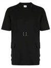 Lens Side Pocket Short Sleeve T-Shirt Black - CP COMPANY - BALAAN 2