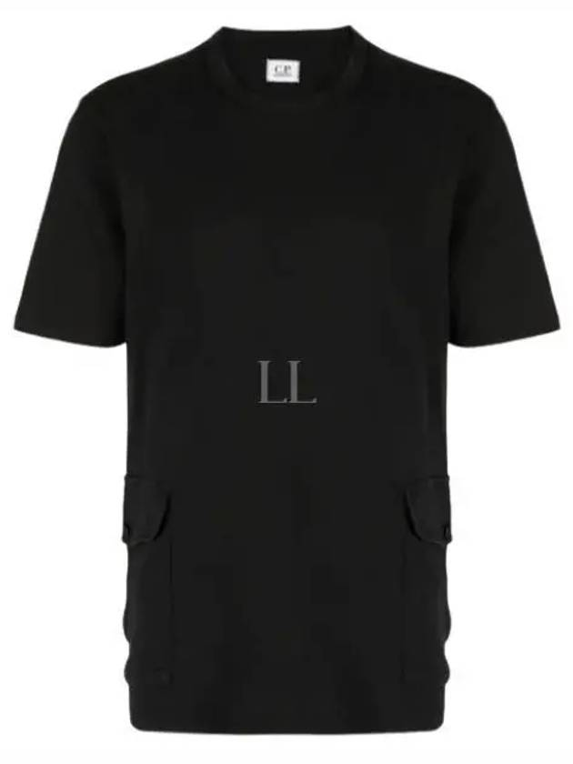 Lens Side Pocket Short Sleeve T-Shirt Black - CP COMPANY - BALAAN 2