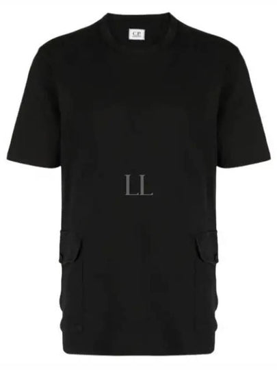 Lens Side Pocket Short Sleeve T-Shirt Black - CP COMPANY - BALAAN 2