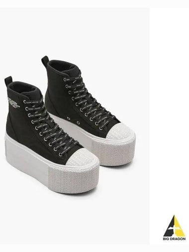 Canvas High Top Platform Sneaker Black MS4AA24001BKX - MARC JACOBS - BALAAN 1