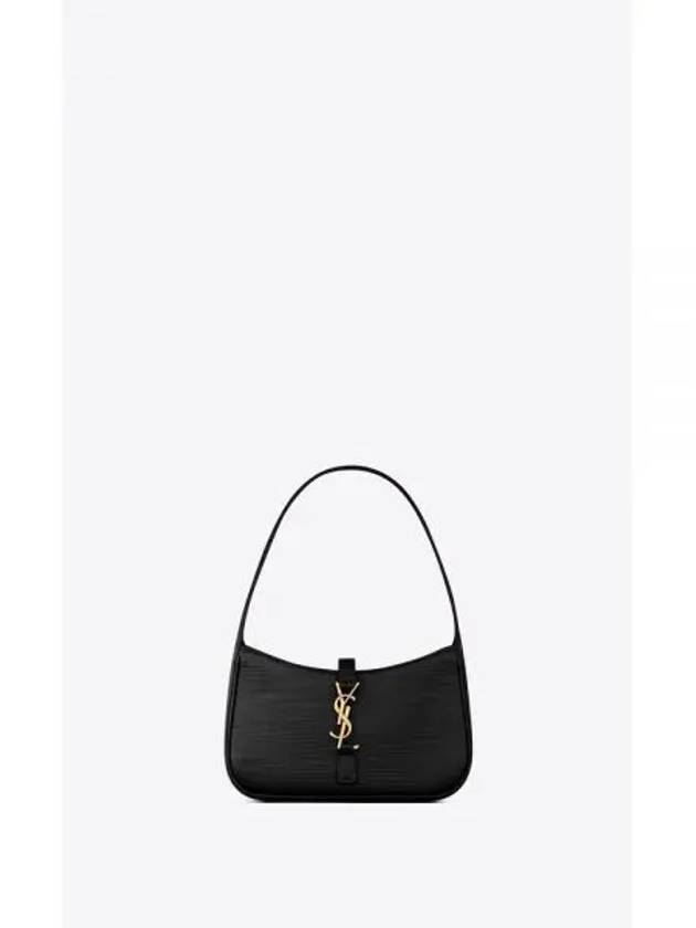 Mini Le 5 A 7 Mini Hobo Leather Shoulder Bag Black - SAINT LAURENT - BALAAN 2