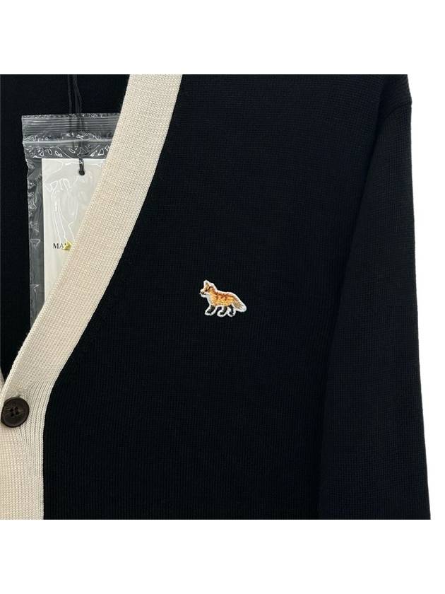 Baby Fox Bicolor Classic Cardigan Black - MAISON KITSUNE - BALAAN 5