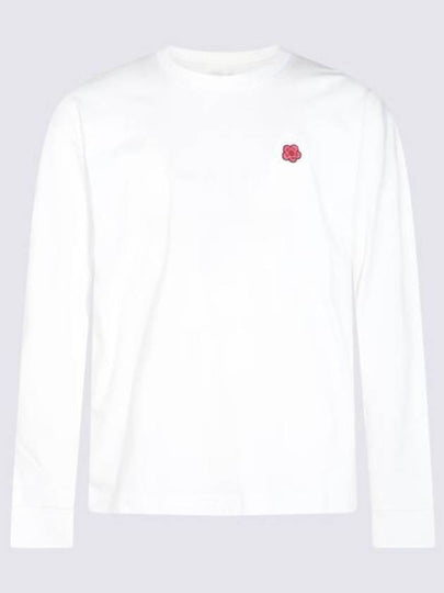 Boke Flower Embroidery Cotton Long Sleeve T-Shirt White - KENZO - BALAAN 2