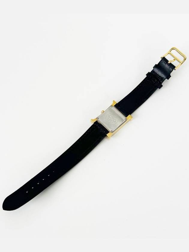 Gold H Hour Black Wristwatch 2VHEC22303 - HERMES - BALAAN 6