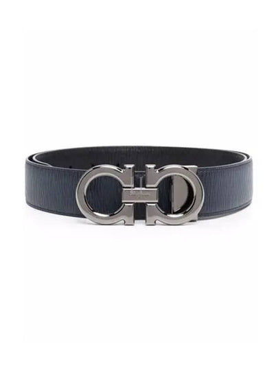 Reversible Gancini Leather Belt Dark Brown Black - SALVATORE FERRAGAMO - BALAAN 2