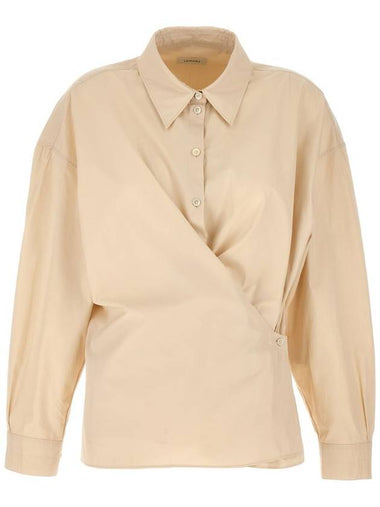 Straight Collar Twisted Shirt Ivory - LEMAIRE - BALAAN 1