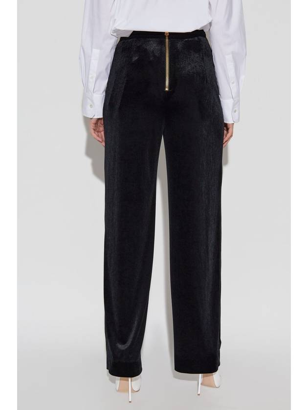 Balmain Velvet Trousers With Front Darts, Women's, Black - BALMAIN - BALAAN 4