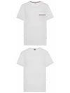 Men's Medium Weight Jersey Tipped Pocket Crewneck Short Sleeve T-Shirt White - THOM BROWNE - BALAAN 6