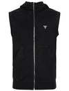 Logo Zip Up Hoodie Vest Black - PRADA - BALAAN 2