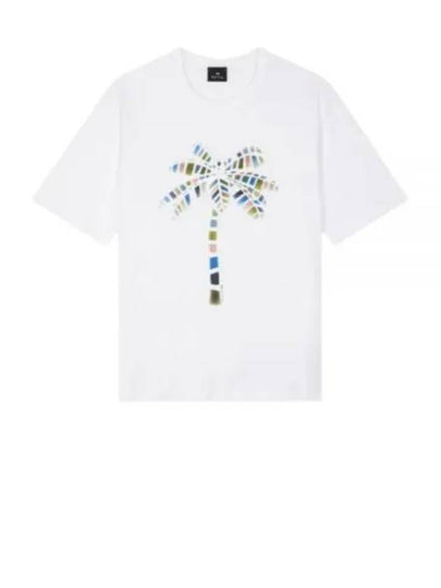 Palm Tree Print Short Sleeve T-Shirt White - PAUL SMITH - BALAAN 2