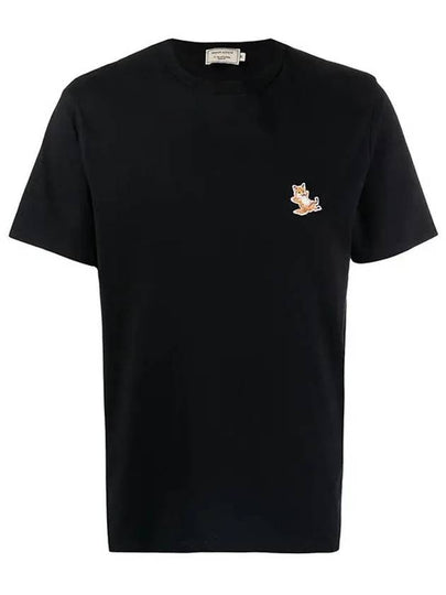 Chillax Fox Patch Classic Short Sleeve T-Shirt Black - MAISON KITSUNE - BALAAN 2