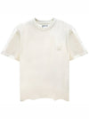 W231TS48702I Flower Printing Back Logo Round Short Sleeve T Shirt Ivory Men s TEO - WOOYOUNGMI - BALAAN 1