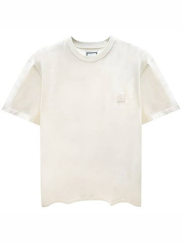 W231TS48702I Flower Printing Back Logo Round Short Sleeve T Shirt Ivory Men s TEO - WOOYOUNGMI - BALAAN 1