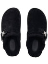 MON Suede Slippers Black - MONCLER - BALAAN.