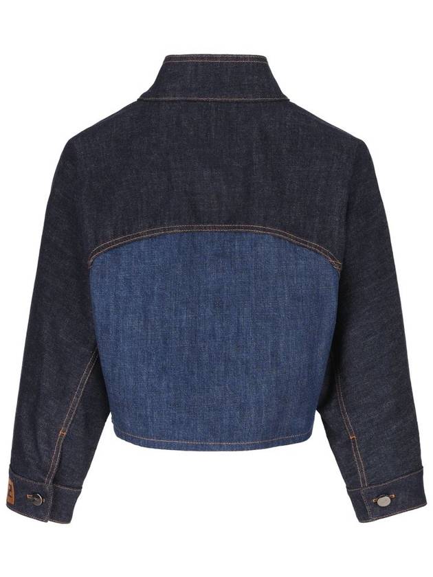 Fendi paneled cropped denim jacket FLF793AT1A F1PNC - FENDI - BALAAN 3