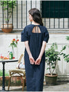 MET H line half sleeve long dress navy - METAPHER - BALAAN 4