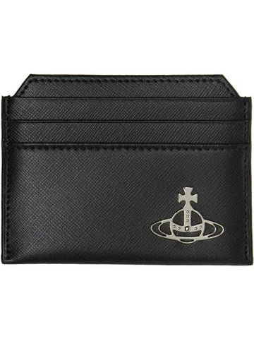 Kent of Logo Saffiano Leather Card Holder 51110022 40187 LA - VIVIENNE WESTWOOD - BALAAN 1