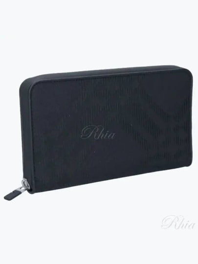 Check Jacquard Large Zip Long Wallet Black - BURBERRY - BALAAN 2