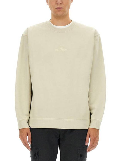 Logo Crew Neck Sweatshirt Off White - STONE ISLAND - BALAAN 2