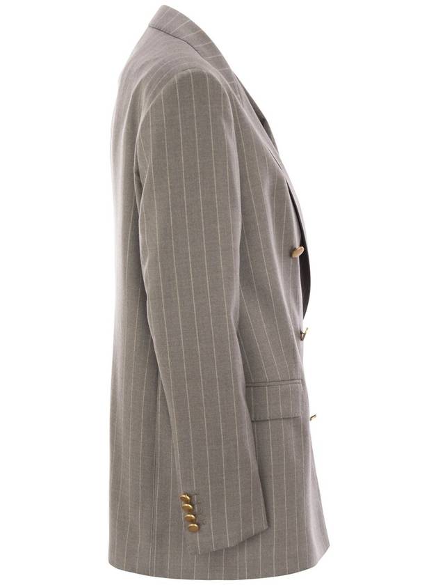 Stretch wool double-breasted pinstripe blazer - TAGLIATORE - BALAAN 3