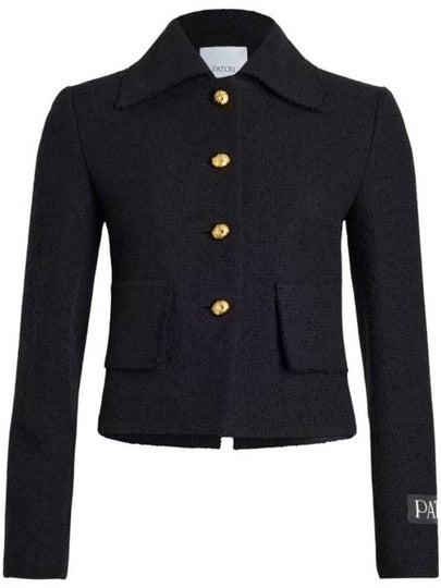 Iconic Button Up Tweed Short Jacket Black - PATOU - BALAAN 2