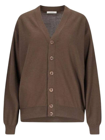 Relaxed Twisted Merino Wool Blend Cardigan Brown - LEMAIRE - BALAAN 2