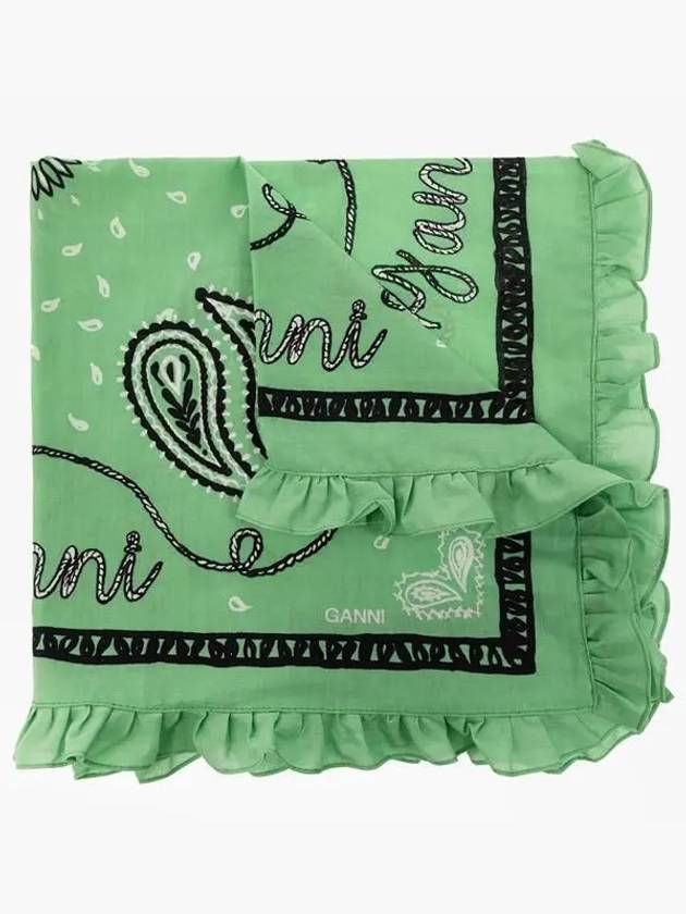 Bandana Print Scarf Green - GANNI - BALAAN 2