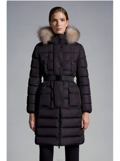 Khloe Fox Fur Long Padding Black - MONCLER - BALAAN 2