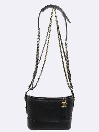 Chanel A91810 Black Color COCO Gold Plated Vintage Calfskin Gabrielle Hobo Small Chain Shoulder and Crossbody Bag - CHANEL - BALAAN 2