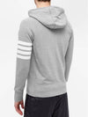 Engineered 4 Bar Diagonal Zip Up Hoodie Light Grey - THOM BROWNE - BALAAN 7