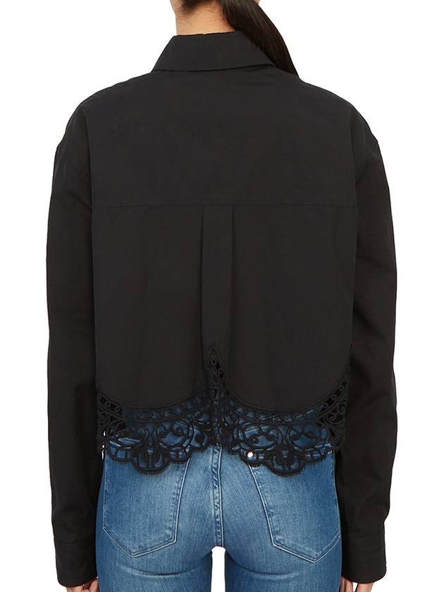 Macrame Crop Shirt Black - BURBERRY - BALAAN 7