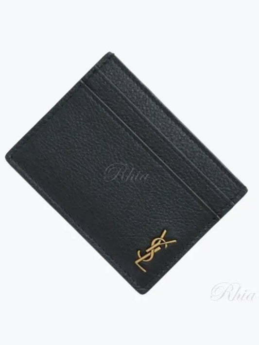 Tiny Monogram Card Wallet Black - SAINT LAURENT - BALAAN 2