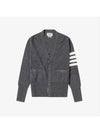 Men's Diagonal Classic Cashmere Cardigan Mid Grey - THOM BROWNE - BALAAN 2