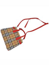 Women s Burberry 4076947 Red Trim Check Banner Small Tote 2WAY gt bag Gangbuk used luxury goods - BURBERRY - BALAAN 7