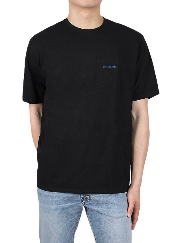 Men's Boardshort Logo Pocket Cotton Short Sleeve T-Shirt Ink Black - PATAGONIA - BALAAN 3