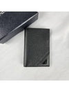 Vitello Triangle Logo Saffiano Flap Card Wallet Black - PRADA - BALAAN 2