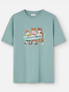 Surfing Foxes Logo Print Short Sleeve T-Shirt Sky Blue - MAISON KITSUNE - BALAAN 2