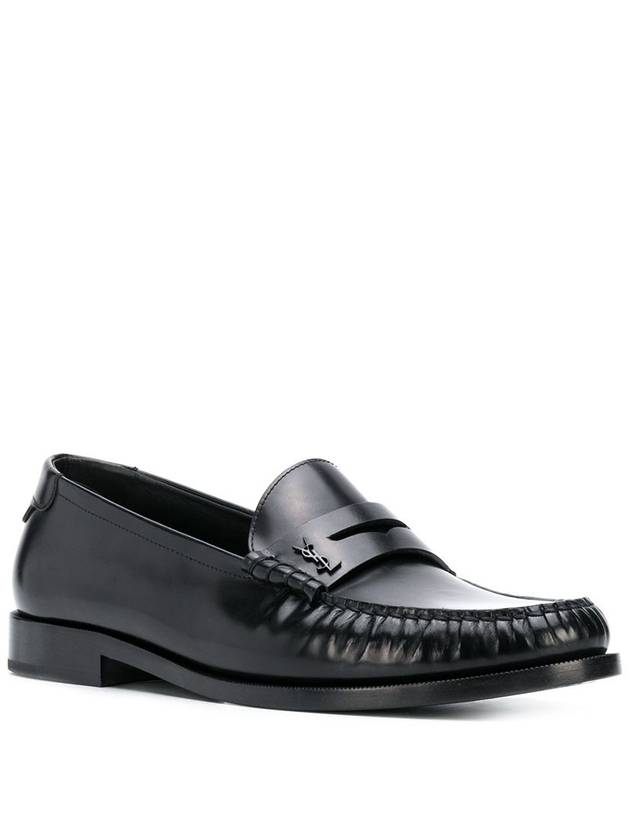 Men's Monogram Penny Loafers Black - SAINT LAURENT - BALAAN 3