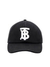 Monogram Motif Cotton Jersey Ball Cap Black - BURBERRY - BALAAN 3