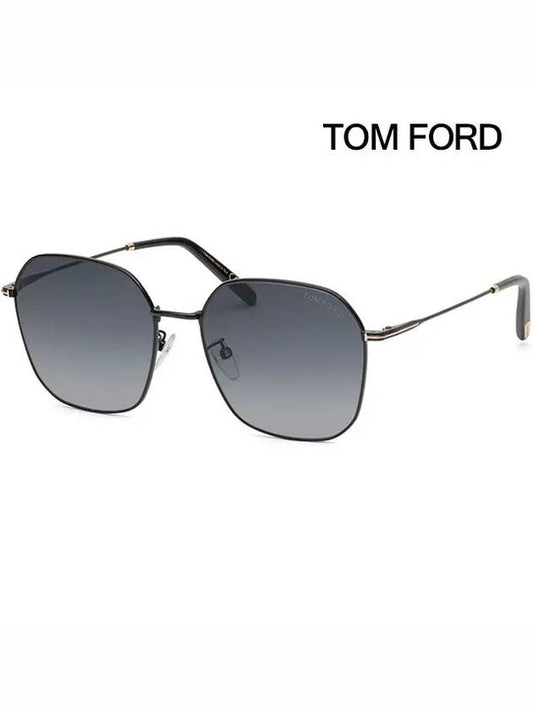 Sunglasses TF887K 01B Oversized Asian Fit Men Women Square Metal - TOM FORD - BALAAN 1