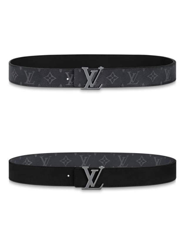 Silver Hardware Reversible Leather Belt Black - LOUIS VUITTON - BALAAN 2