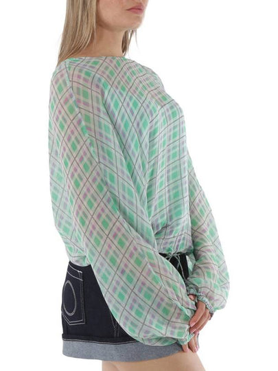 Essentiel Antwerp Green Long-sleeve Tartan Plaid Blouse, Brand Size 36 (US Size 4) - ESSENTIEL ANTWERP - BALAAN 2