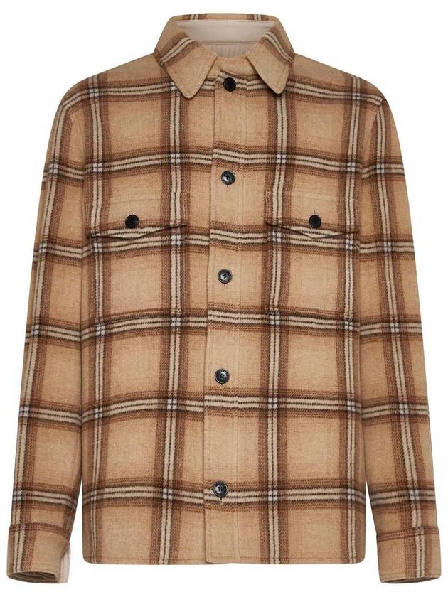 Kervon Check Wool Shirt Jacket Camel - ISABEL MARANT - BALAAN 2